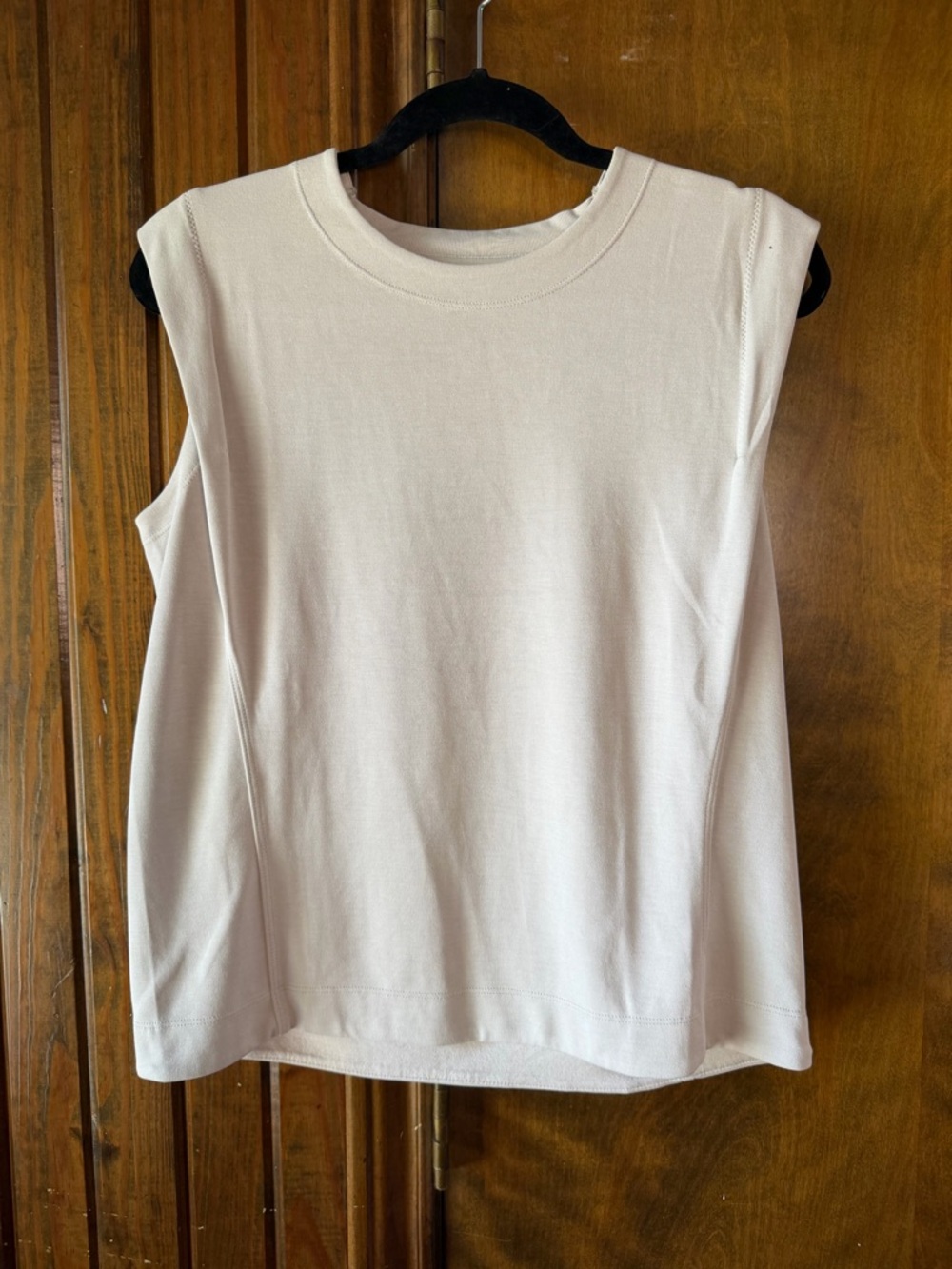 Athleta Sleeveless Crewneck Tank Top in Light Cream